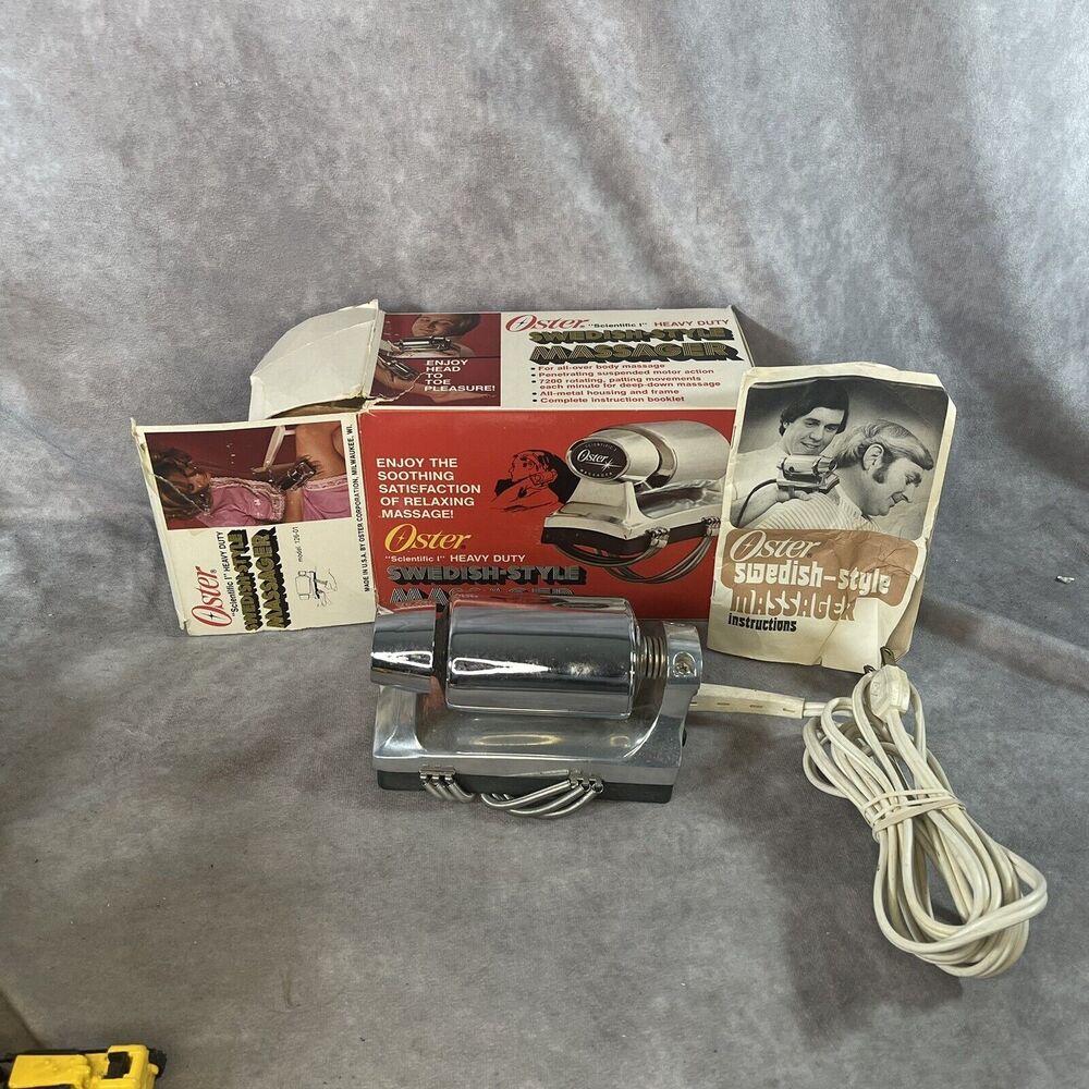 OSTER Scientific 1 Swedish Style Chrome Massager 138-11 USA Made 1975 In Box